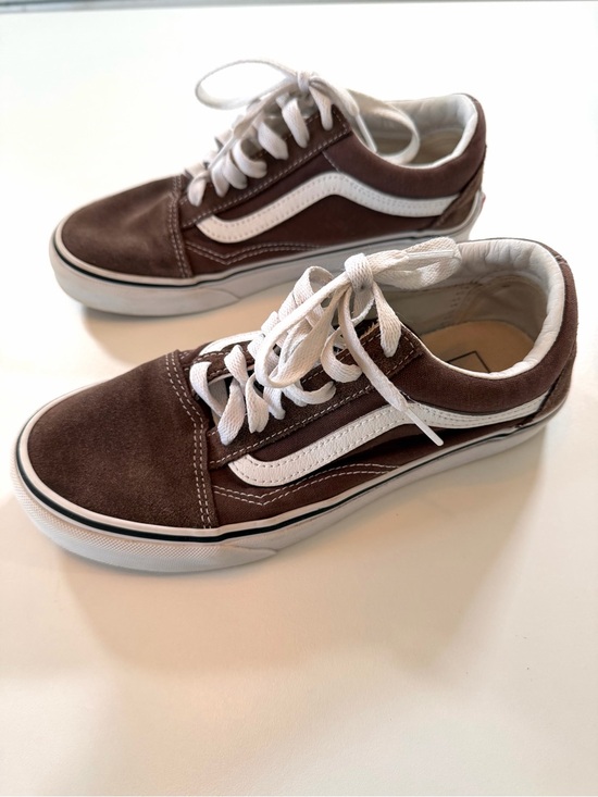 Vans Shoes - Vans Brown Suede Canvas Old Skool Sneakers 7.5 Skate Low Top Classic Streetwear